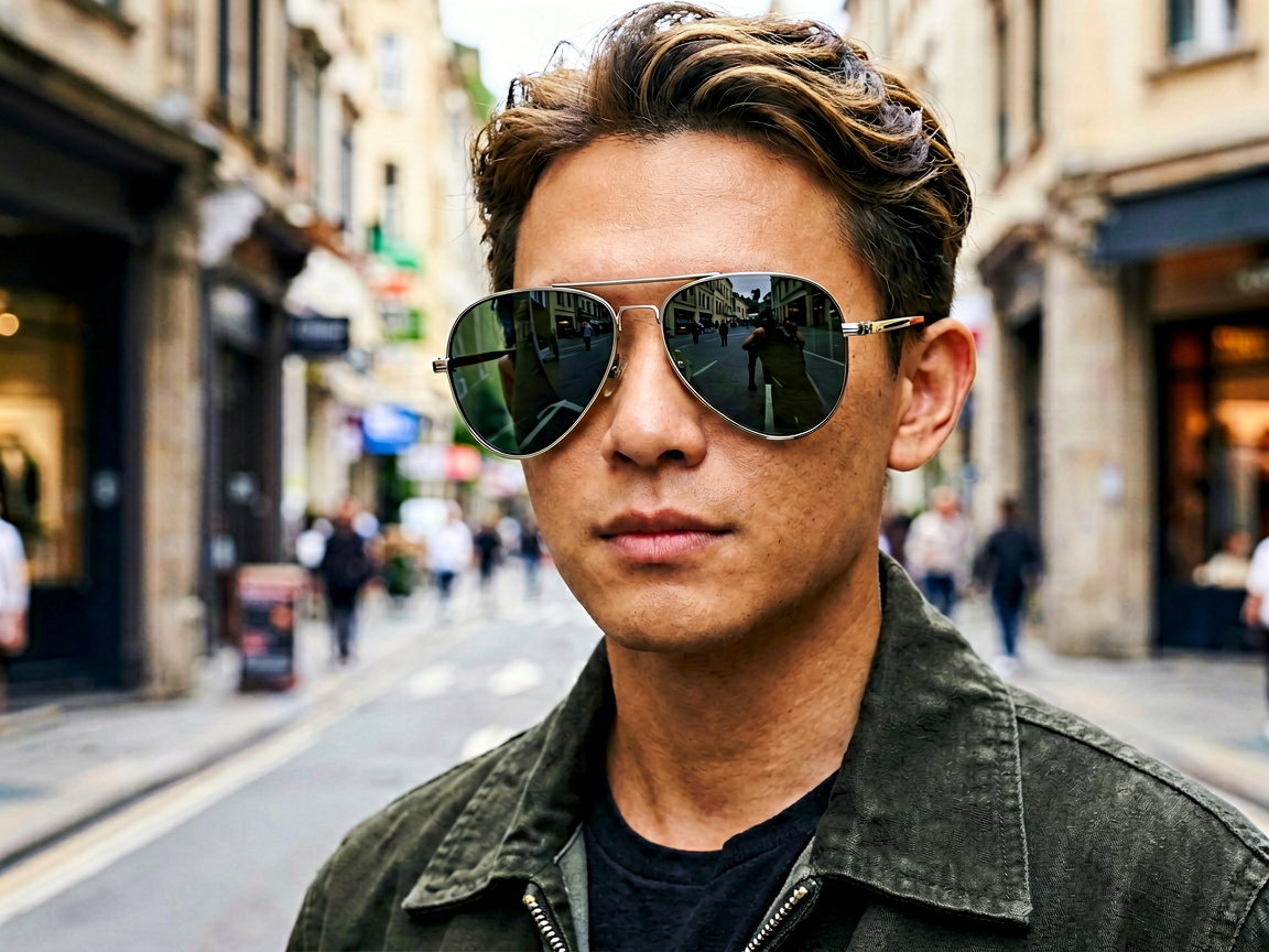 Ray-Ban飞行员太阳镜时尚街拍风格展示
